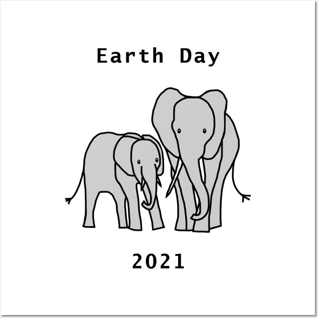 Elephants for Earth Day 2021 Wall Art by ellenhenryart